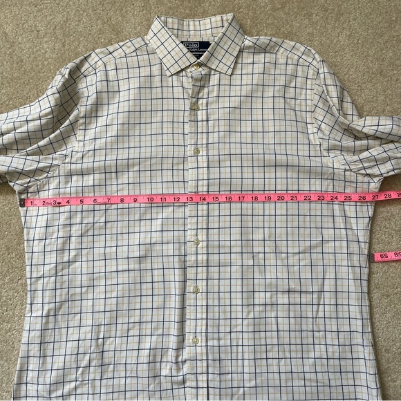 Ralph Lauren Shirt Mens Extra Large Yellow Blue Check Button Up Regent Classic - Picture 5 of 8